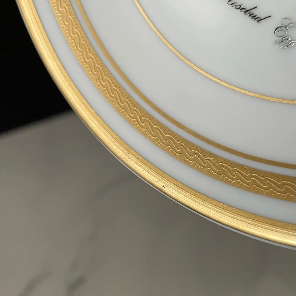 Imperial Rosebud Egg Plate - Faberge Limoges